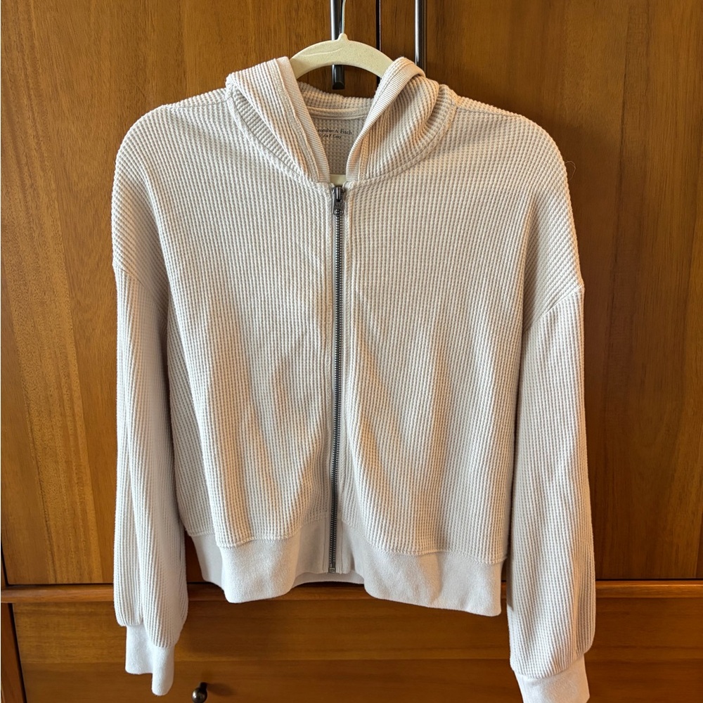Abercrombie Cream Zip-Up Hoodie